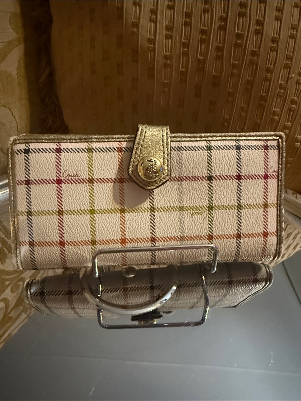 Coach Peyton Tattersall Checkbook/Slim Envelope Wallet preowned